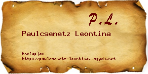 Paulcsenetz Leontina névjegykártya
