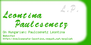 leontina paulcsenetz business card